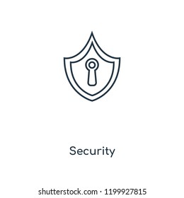Security concept line icon. Linear Security concept outline symbol design. This simple element illustration can be used for web and mobile UI/UX.