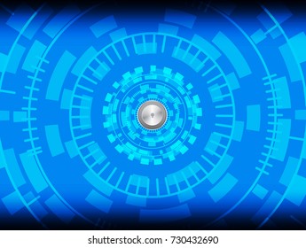 Security concept Lock on digital screen, cyber security, Blue abstract technology background illustration.