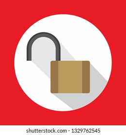 security concept with locked combination pad lock icon, flat design, app button - Vector