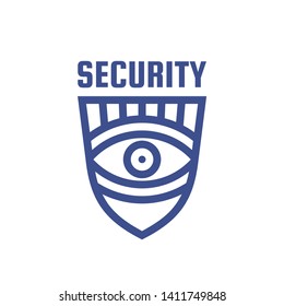 Security concept logo design. Eye and shield sign. 