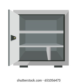 security concept with metal open box bank safe money