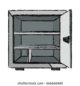 security concept with metal open box bank safe