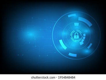 Security concept, Shield Lock on digital screen, Cyber Security Concept, Internet Security Background