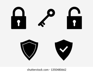 security concept. small vector collection of simple symbols