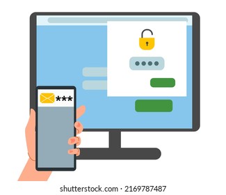 The security concept of two-factor authentication. Lock icons in the account on the computer monitor screen.