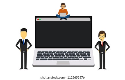 Security concept user on laptop computer.