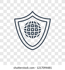 Security concept vector linear icon isolated on transparent background, Security concept transparency concept in outline style