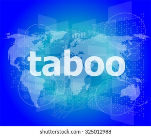 security concept: words taboo is a marketing on digital screen vector illustration