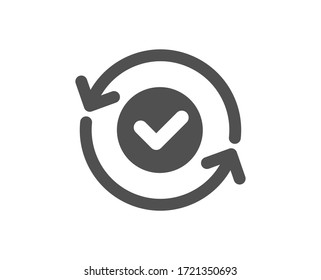 Security confirmed icon. All day cyber defence sign. Private protection symbol. Classic flat style. Quality design element. Simple security confirmed icon. Vector