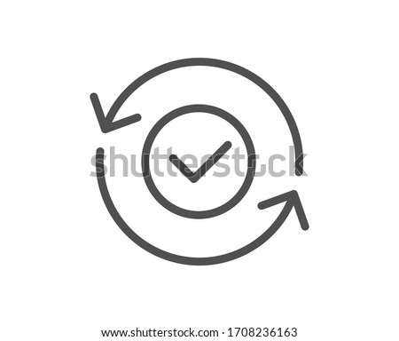 Security confirmed line icon. All day cyber defence sign. Private protection symbol. Quality design element. Editable stroke. Linear style security confirmed icon. Vector