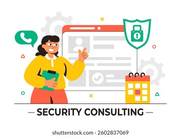 Security Consulting Illustration Featuring Information Technology and Ethical Hackers Conducting Testing, Development, and Cybersecurity Consulting