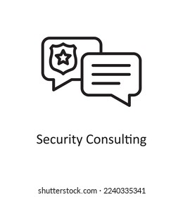 Security consulting Vector Outline Icon Design illustration. Law Enforcement Symbol on White background EPS 10 File