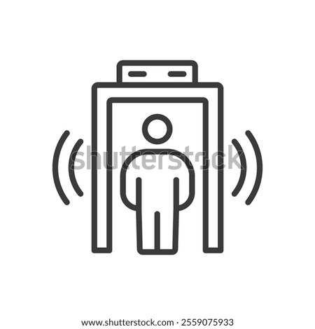 Security Control Gate, icon in line design. Security, control, gate, access, safety, checkpoint, barrier on white background vector. Security Control Gate, icon in line design editable stroke icon