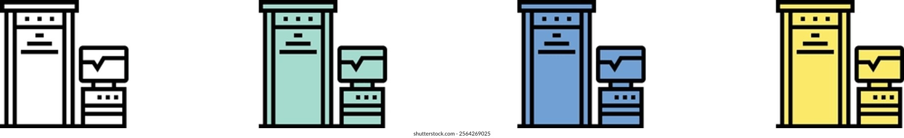 security control icon. Outline, Green, Blue and Yellow Style Design Isolated On White Background