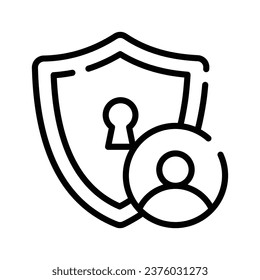 Security control symbol, vector pictogram isolated, security agency concept