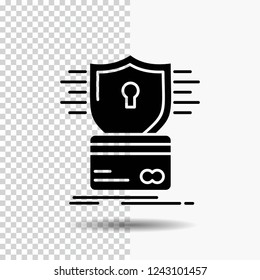 security, credit card, card, hacking, hack Glyph Icon on Transparent Background. Black Icon