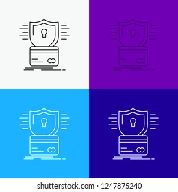security, credit card, card, hacking, hack Icon Over Various Background. Line style design, designed for web and app. Eps 10 vector illustration