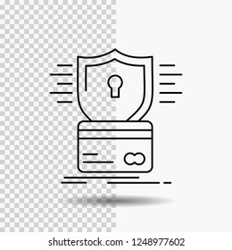 security, credit card, card, hacking, hack Line Icon on Transparent Background. Black Icon Vector Illustration