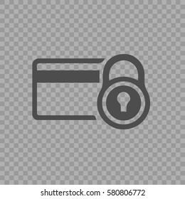 Security credit card simple isolated vector icon eps 10 on transparent background.