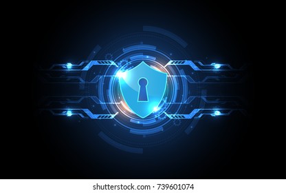 Security cyber digital Abstract technology background protect system innovation concept  vector illustration