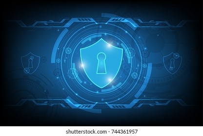 Security cyber digital Abstract technology background protect system innovation concept  vector illustration