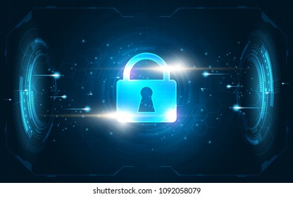 Security cyber digital concept Abstract technology background protect system innovation vector illustration