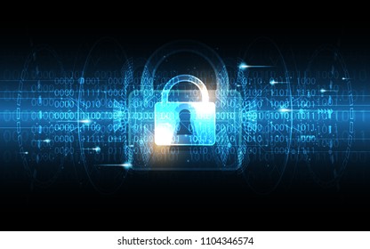 Security cyber digital concept Abstract technology background protect system innovation vector illustration
