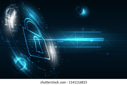 Security cyber digital concept Abstract technology background protect system innovation vector illustration
