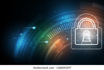 Security cyber digital concept Abstract technology background protect system innovation vector illustration

