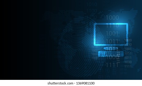 Security cyber digital concept Abstract technology background protect system innovation vector illustration
