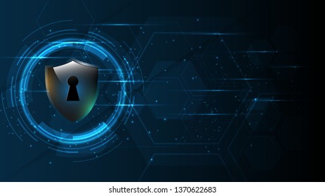 Security cyber digital concept Abstract technology background protect system innovation vector illustration
