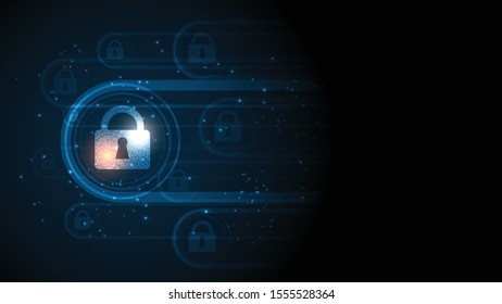 Security cyber digital concept Abstract technology background protect system innovation vector illustration
