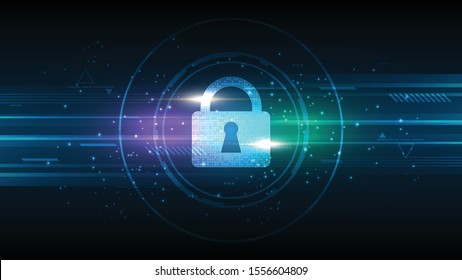 Security cyber digital concept Abstract technology background protect system innovation vector illustration
