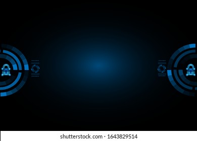 Security cyber digital concept Abstract technology background protect system innovation vector illustration
