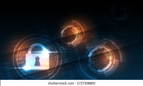Security cyber digital concept Abstract technology background protect system innovation vector illustration

