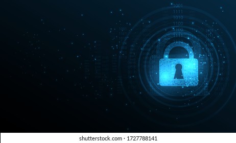 Security cyber digital concept Abstract technology background protect system innovation vector illustration
