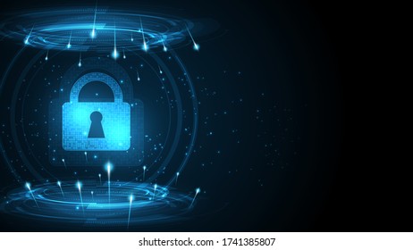 Security Cyber Digital Concept Abstract Technology Background Protect System Innovation Vector Illustration
