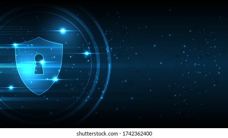 Security cyber digital concept Abstract technology background protect system innovation vector illustration
