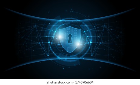 Concepto digital de seguridad Resumen Antecedentes de la tecnología de abstracto proteger la innovación del sistema ilustración vectorial
