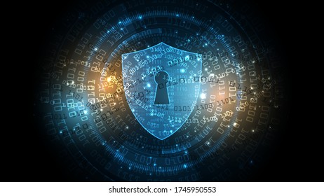Concepto digital de seguridad Resumen Antecedentes de la tecnología de abstracto proteger la innovación del sistema ilustración vectorial
