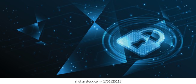 Security cyber digital concept Abstract technology background protect system innovation vector illustration
