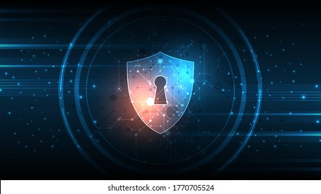 Security cyber digital concept Abstract technology background protect system innovation vector illustration
