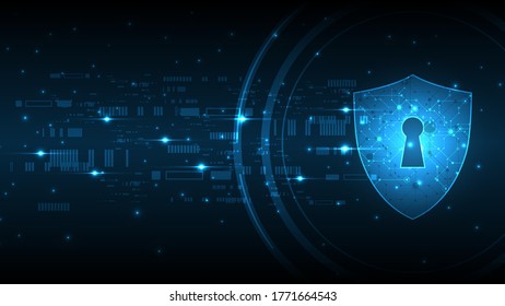 Security Cyber Digital Concept Abstract Technology Background Protect System Innovation Vector Illustration
