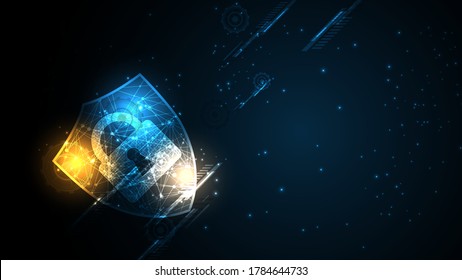 Security cyber digital concept Abstract technology background protect system innovation vector illustration
