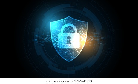 Security cyber digital concept Abstract technology background protect system innovation vector illustration
