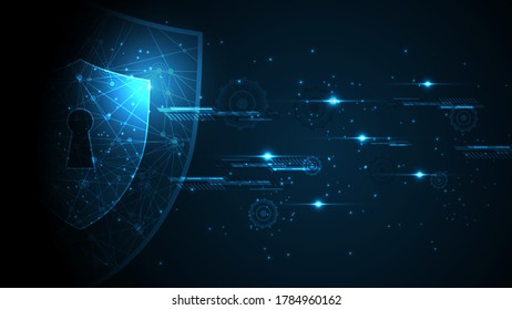 Security cyber digital concept Abstract technology background protect system innovation vector illustration
