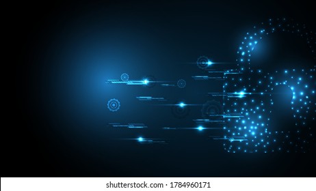 Security cyber digital concept Abstract technology background protect system innovation vector illustration
