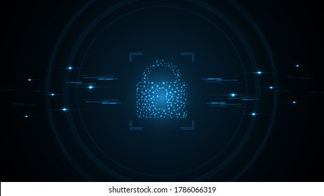 Security cyber digital concept Abstract technology background protect system innovation vector illustration
