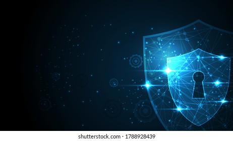 Security cyber digital concept Abstract technology background protect system innovation vector illustration
