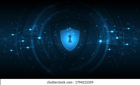 Security cyber digital concept Abstract technology background protect system innovation vector illustration
